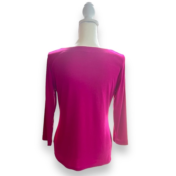 The Limited Pink Envelope Neck 3/4 Sleeve Top | Size: Medium - Picture 3 of 5